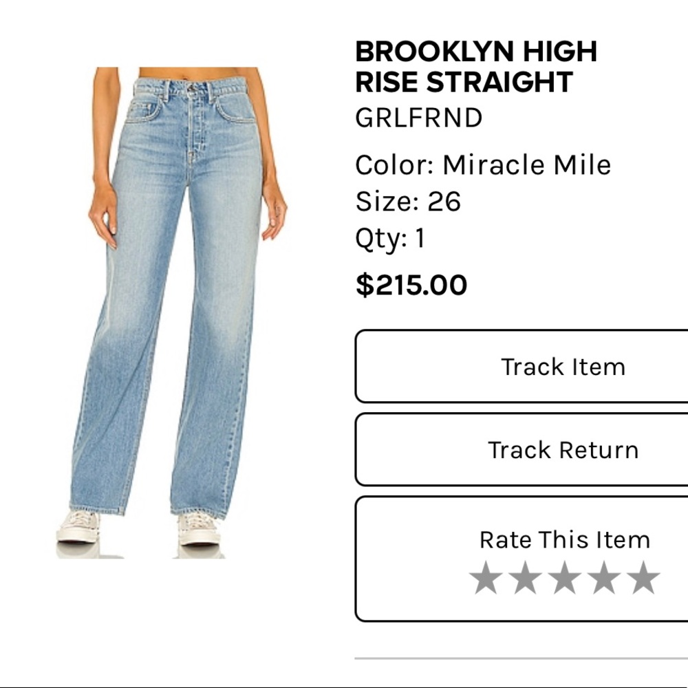 GRLFRND Denim Brooklyn High Rise Straight